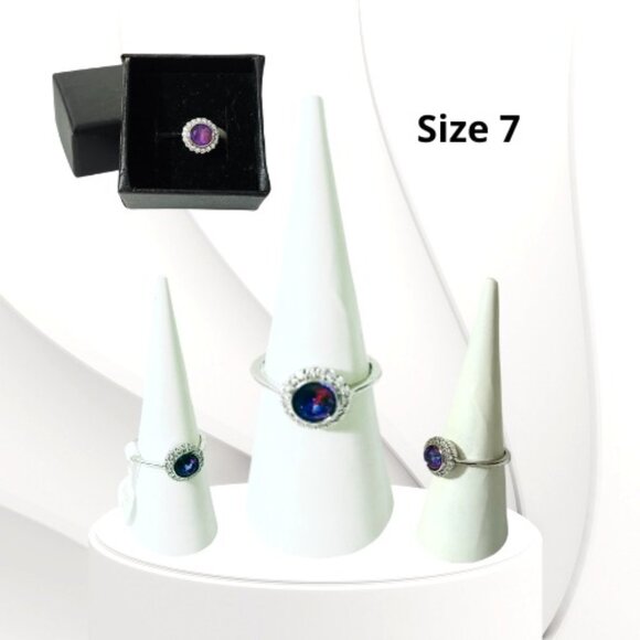 BP STERLING CLUB LAB CREATED RAINBOW LIGHT AMETHYST RING (Size 7) - Picture 1 of 7